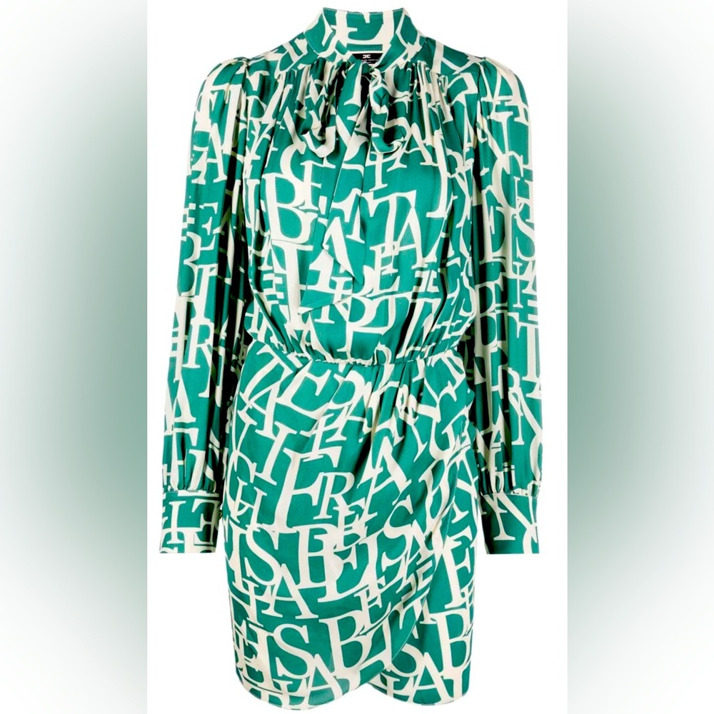 Authentic Elisabetta Franchi Green White dress